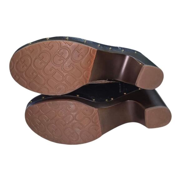 UGG Amoret women's black leather sheep shearling platform COZY boots size 6 NEW - Picture 6 of 11